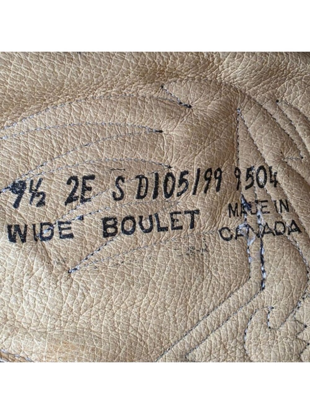 Boulet Mens Size 9.5EE Wide Black Silver Leather Cowboy Western Boots Canada CBC - Picture 6 of 16